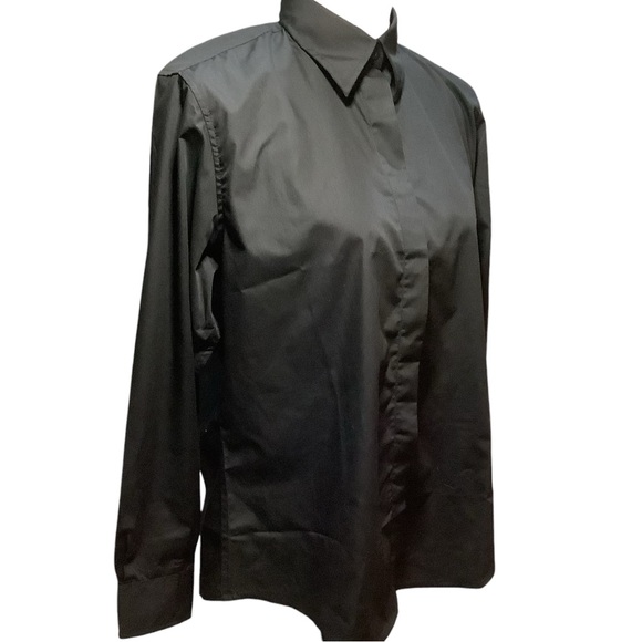 Womens Chef Works Size Large Button Up Kitchen Restaurant Staff Work Shirt Black - Picture 1 of 8